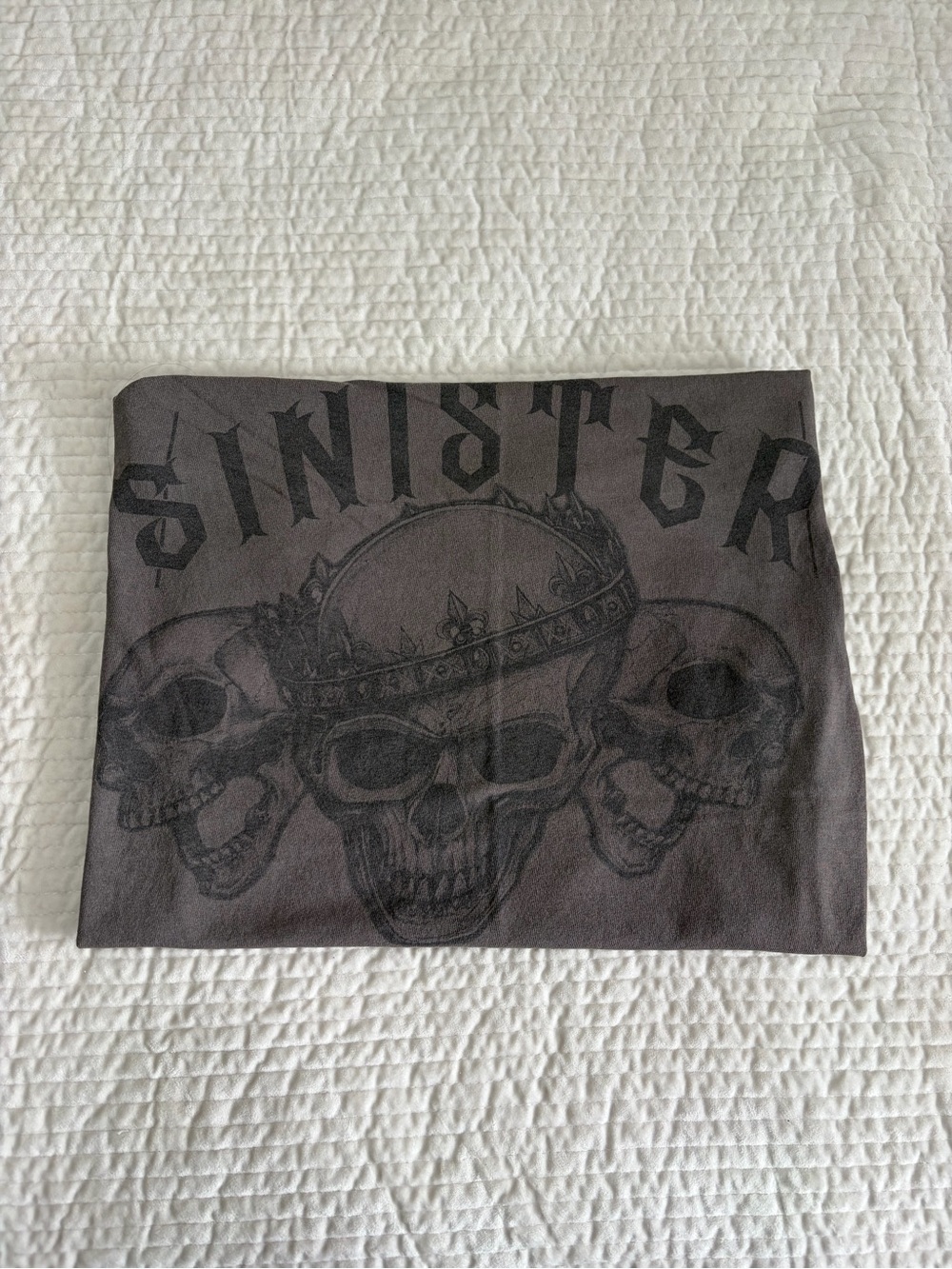 Sinister Brand Skulls Graphic T-Shirt Mens 2XL Brown Gothic Y2K Tee